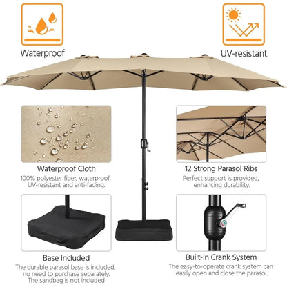 13 ft Triple-size Patio Umbrella w/Base Included
