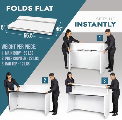 Elite Portable Bar Table for Events - White or Black