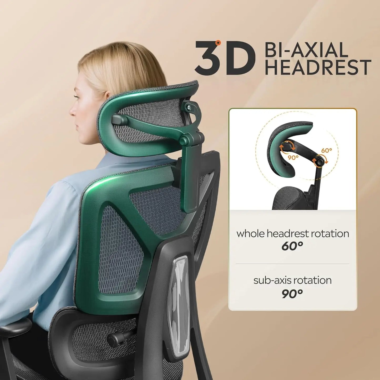 Ergonomic Mesh Heavy Duty High Back Reclining Swivel Computer Chair with Lumbar