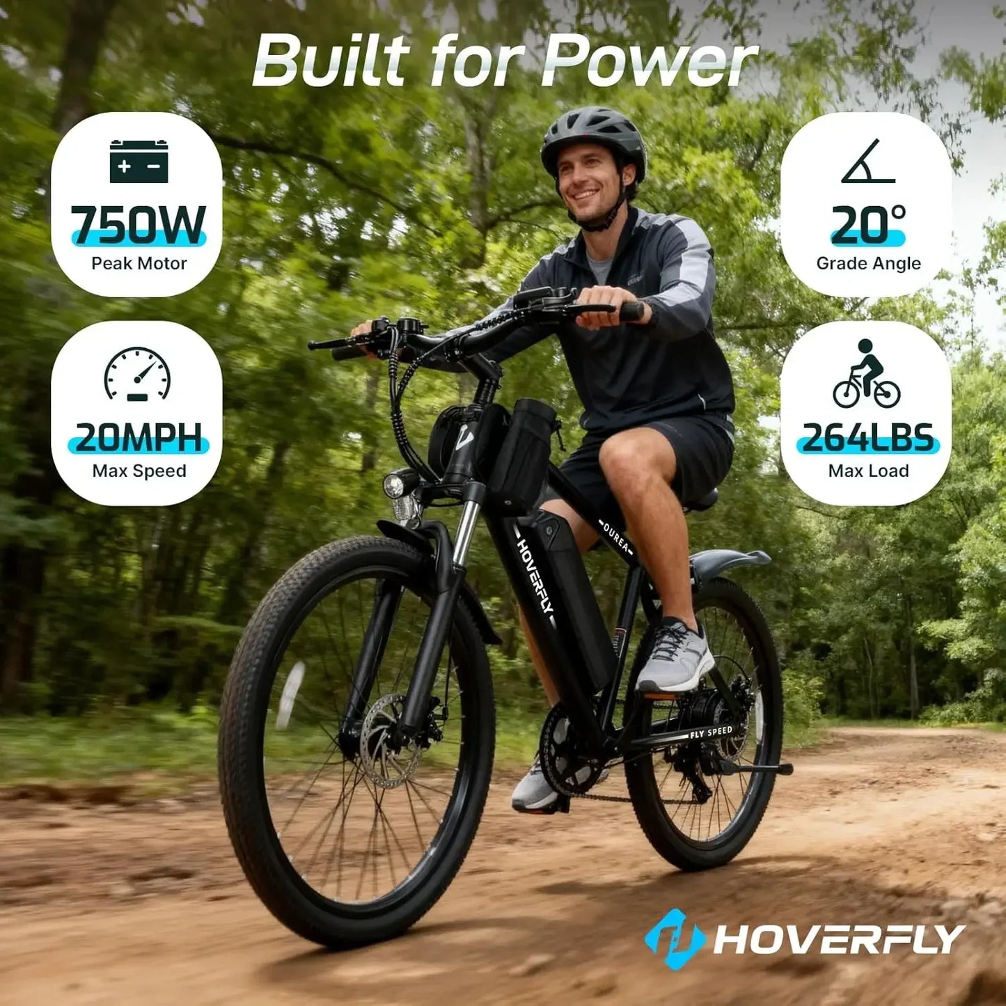 26" Electric Bike for Adults, 7-Speed Mountain Ebike,