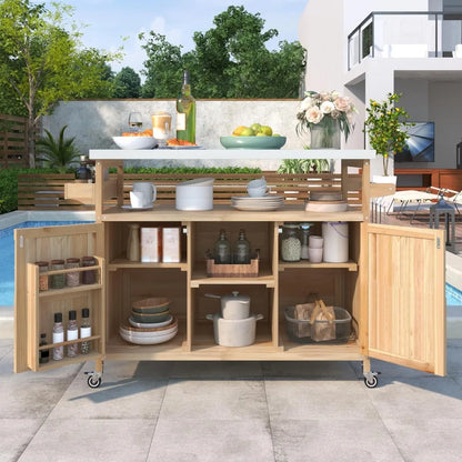 Grill Cart with Stainless Steel Tabletop