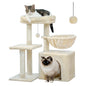 Cat Tower with Scratching Posts,  Big Hammock and Removable Top Perch