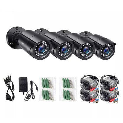4 Pack HD Outdoor Indoor Weatherproof Bullet Surveillance Camera
