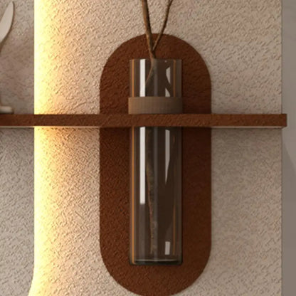 Adjustable 3-Color LED Sandstone Wall Decor with Simulated Green Plants