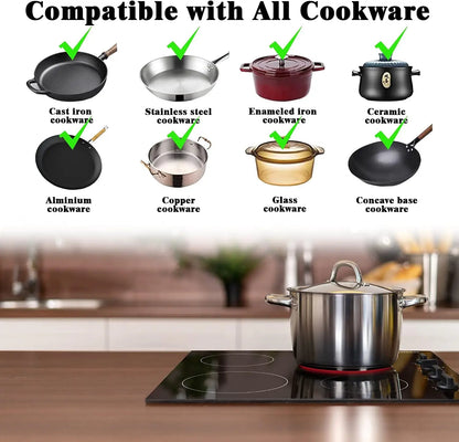 Karinear 4 Burners Electric Cooktop, 24 Inch Built-in, Hard Wire(No Plug)