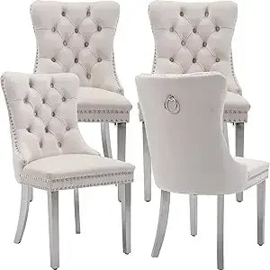 Black Velvet Dining Chairs Set of 4