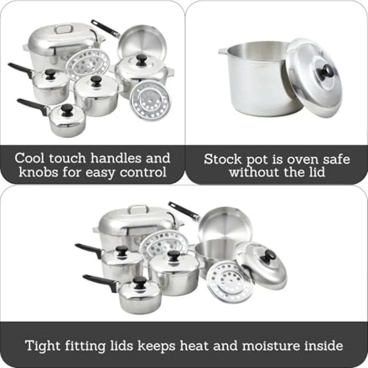 USA Heavy Duty 13-Piece Cast Aluminum Cookware Set