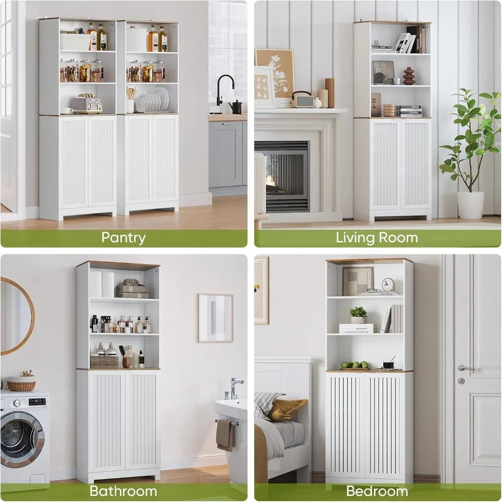 Tall Storage Cabinet with 2 Louvered Doors
