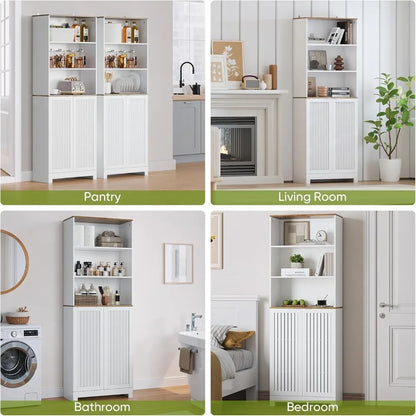 Tall Storage Cabinet with 2 Louvered Doors