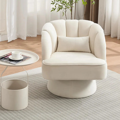 360° Swivel Barrel  Round Armchair with  Backrest