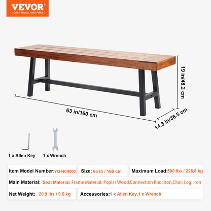 Outdoor Bench Wooden or Metal Garden Bench