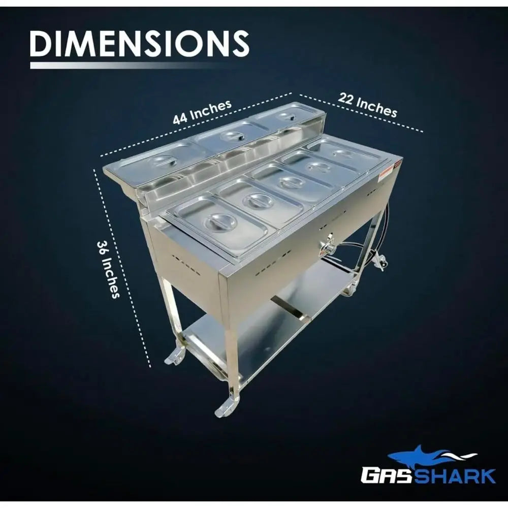 5 Pan Heavy Duty Commercial Steam Table/Food Warmer Cart