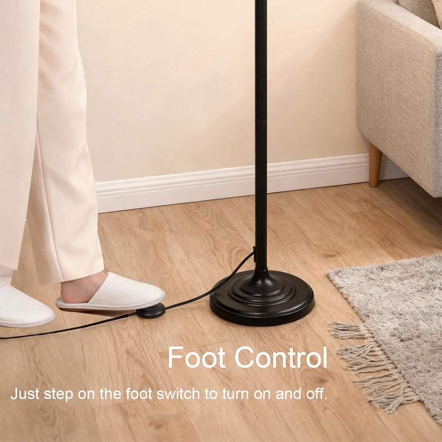 Vintage Arched Floor Lamp with Foot Switch