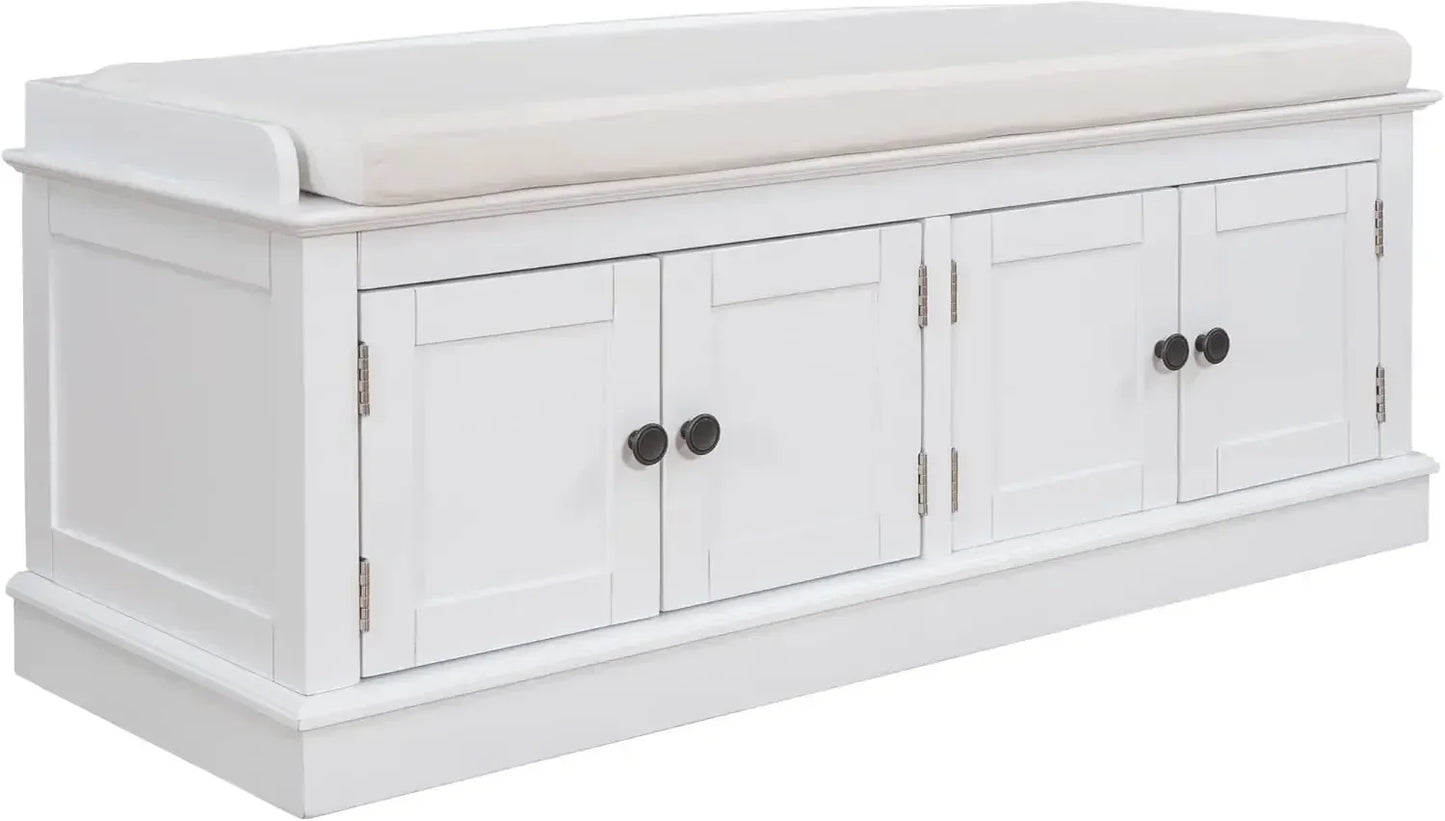 Entryway Storage Bench with Removable Cushion