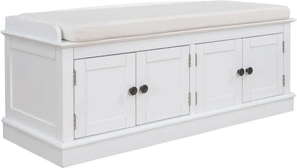 Entryway Storage Bench with Removable Cushion