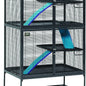 Double Unit Small Animal Cage, 4 Tiers, Includes Pan, Shelf, Ramp & Cover
