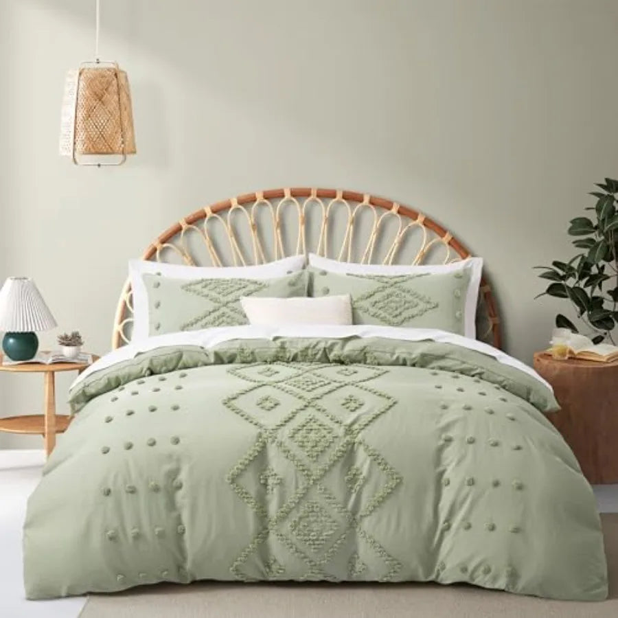 King Size Tufted Duvet Cover Set for All Seasons