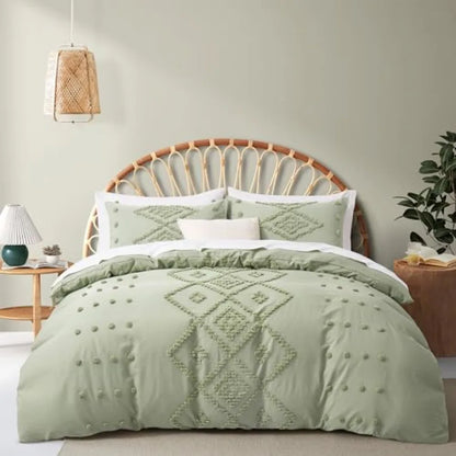 King Size Tufted Duvet Cover Set for All Seasons