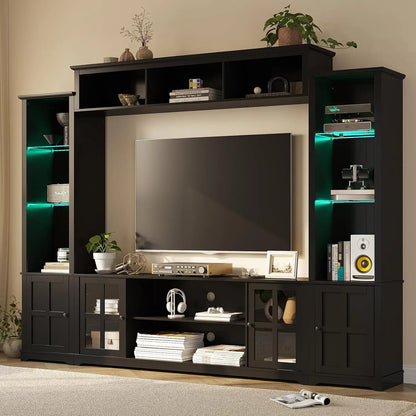 Wall Unit Entertainment Center with Bookshelves