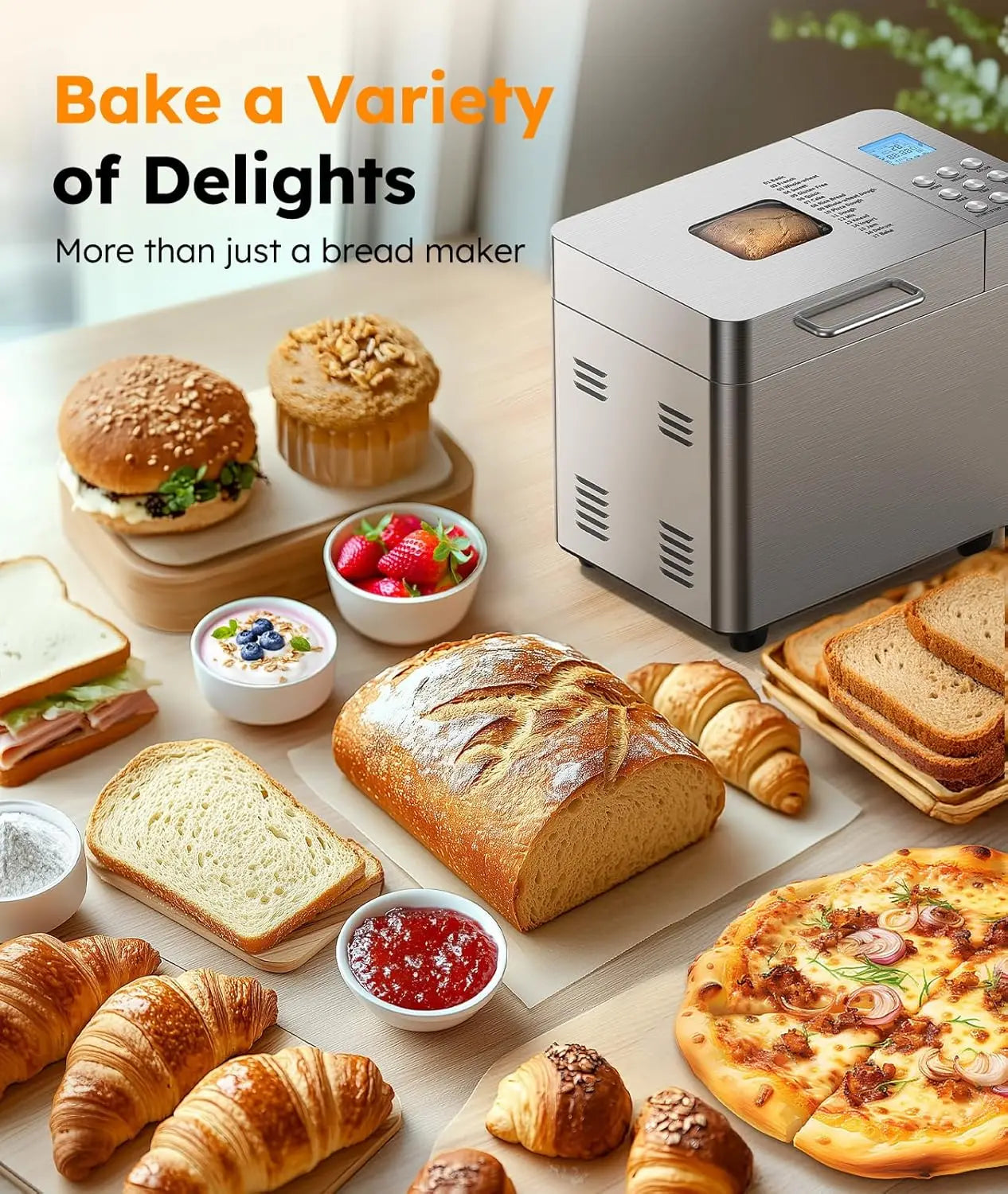 17 in 1 Automatic Stainless Steel Bread Machine,