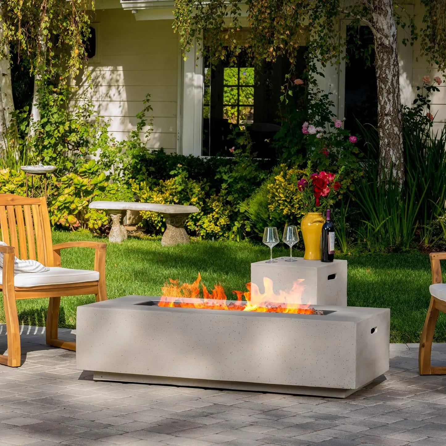 Christopher Knight Home Aidan Outdoor Rectangular Fire Table