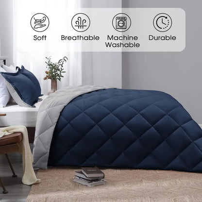 Queen Navy Blue Comforter Set