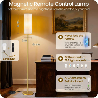 Set of 2 Dimmable Floor Lamps with Remotes