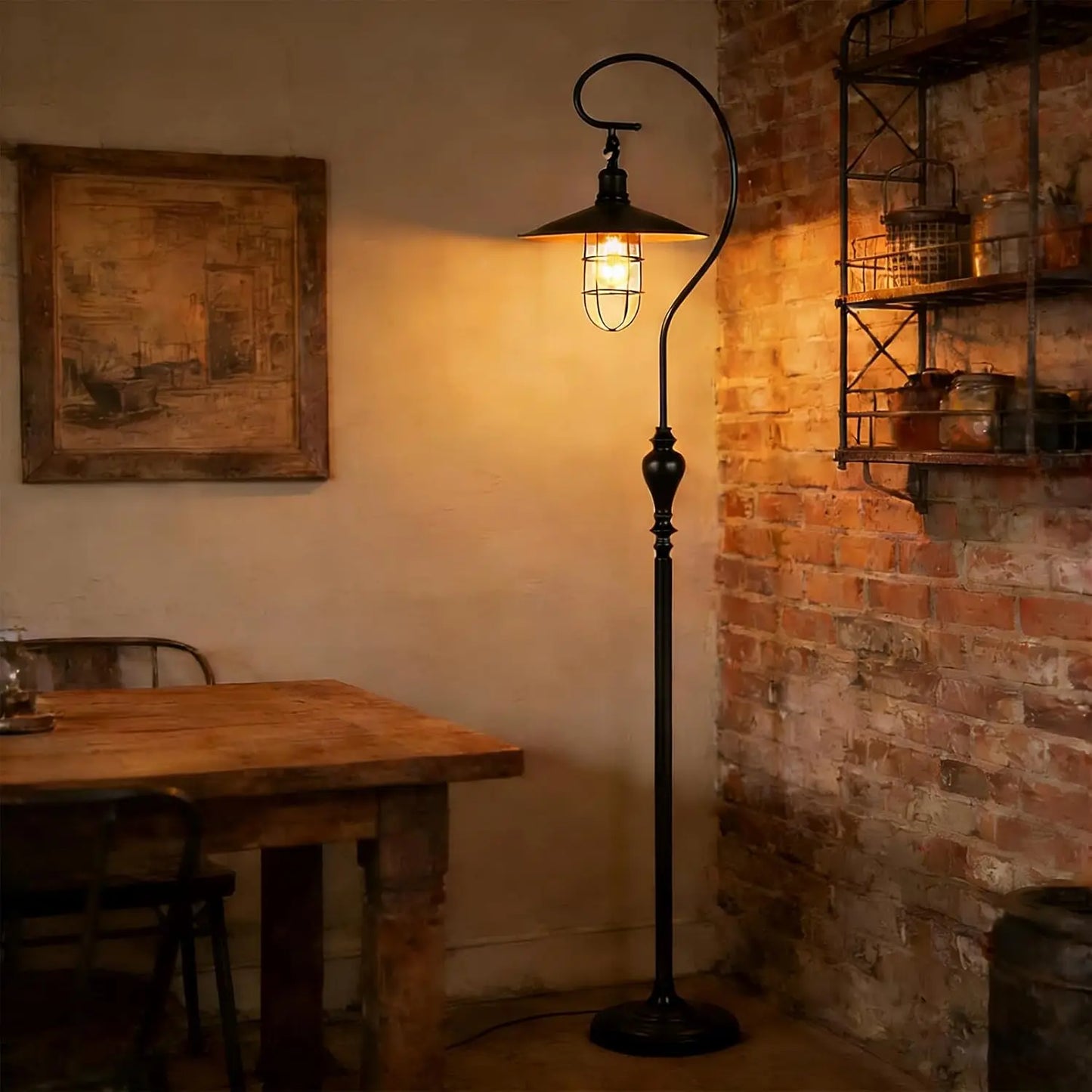 Vintage Arched Floor Lamp with Foot Switch