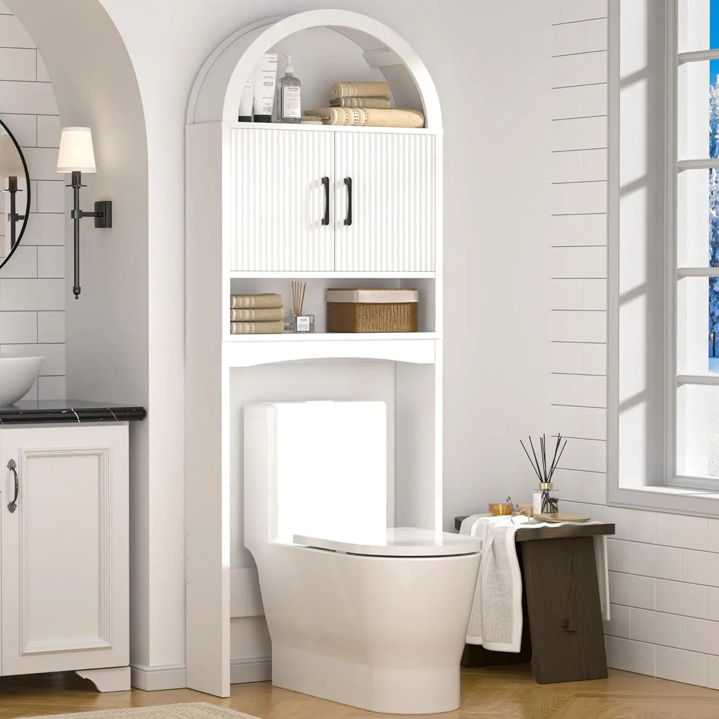 Bathroom Arch Free Standing Over Toilet Cabinet