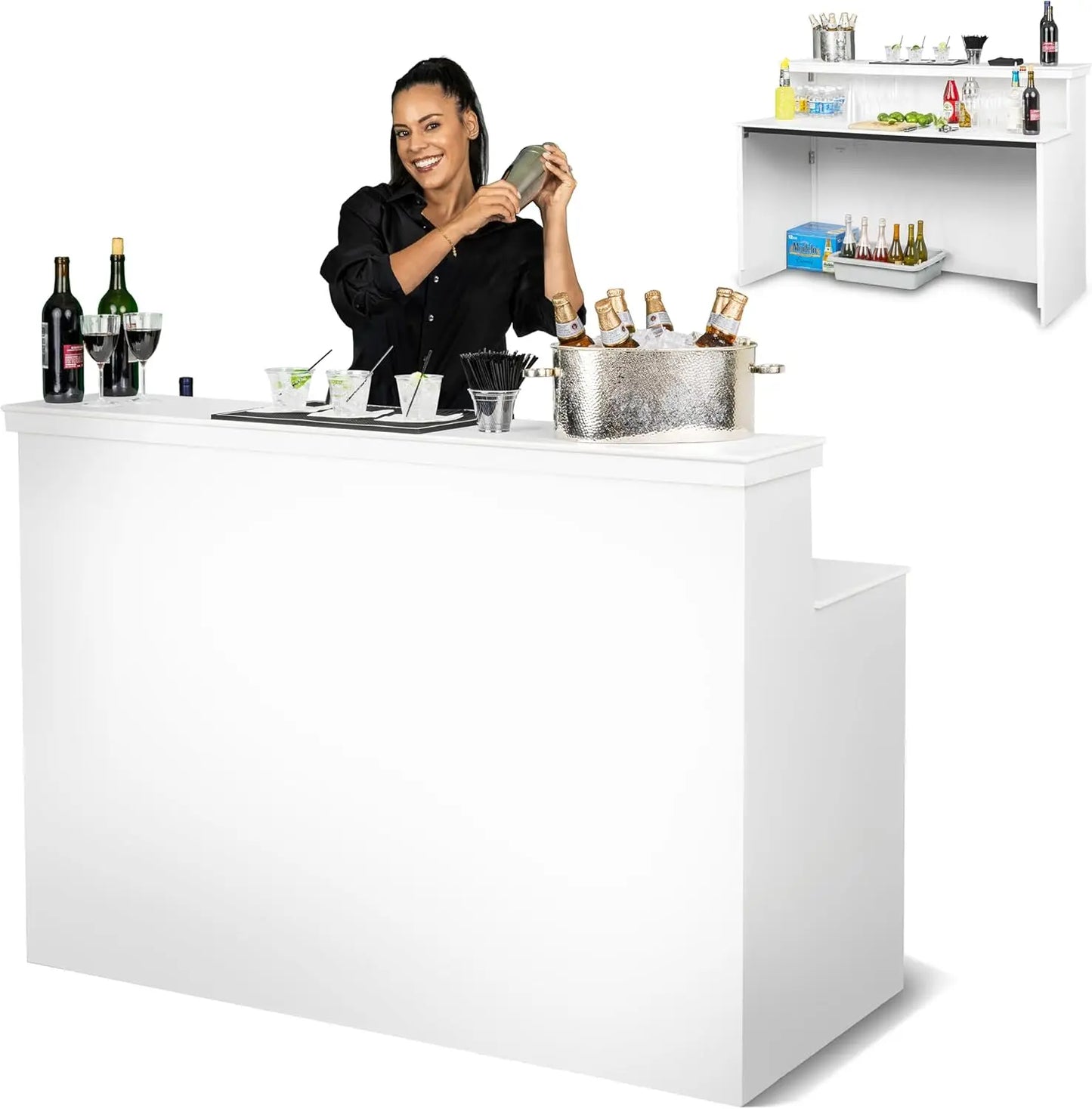 Elite Portable Bar Table for Events - White or Black