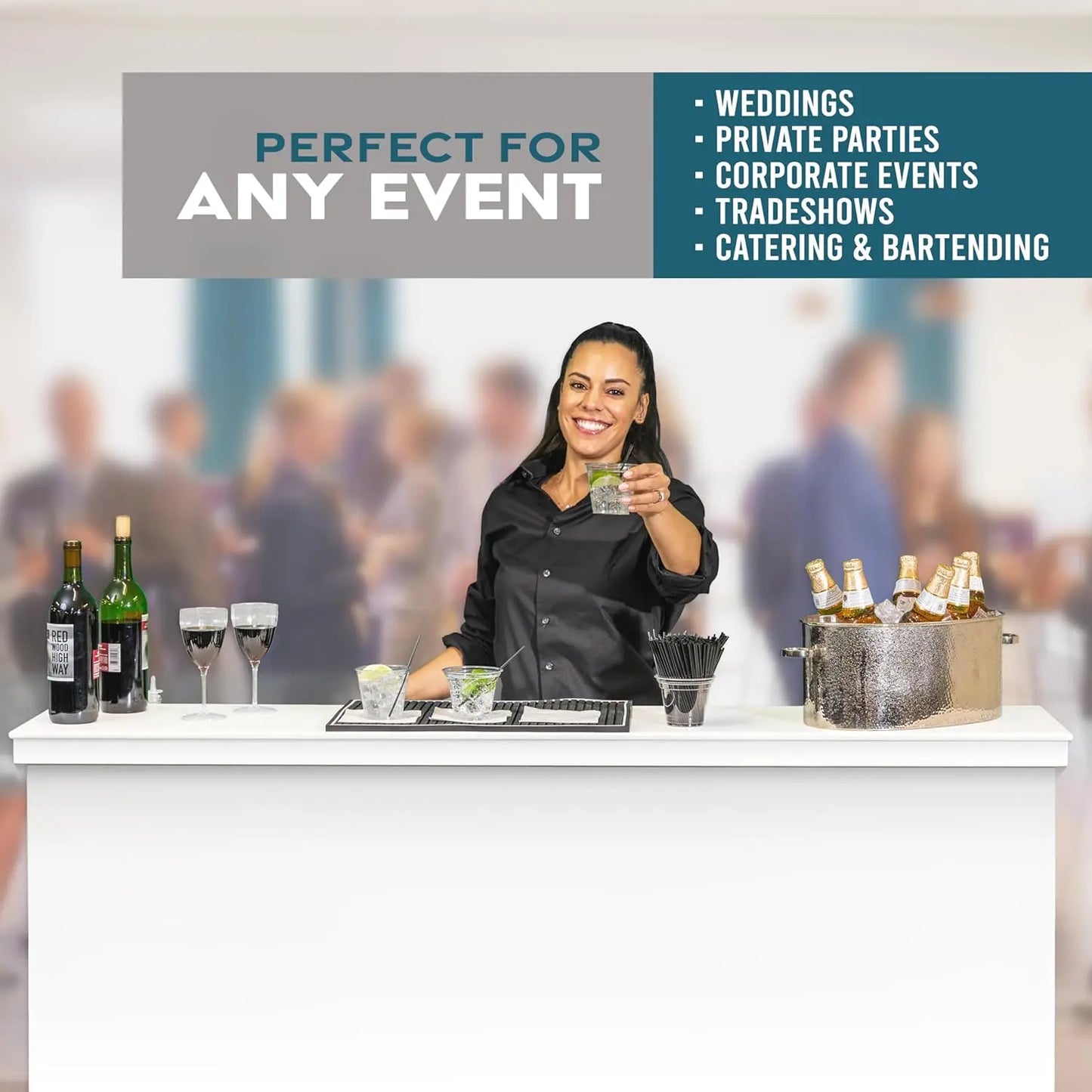 Elite Portable Bar Table for Events - White or Black