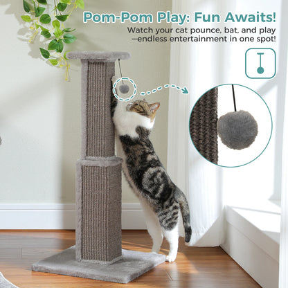 Large Cat Scratching Post With Dangling Ball
