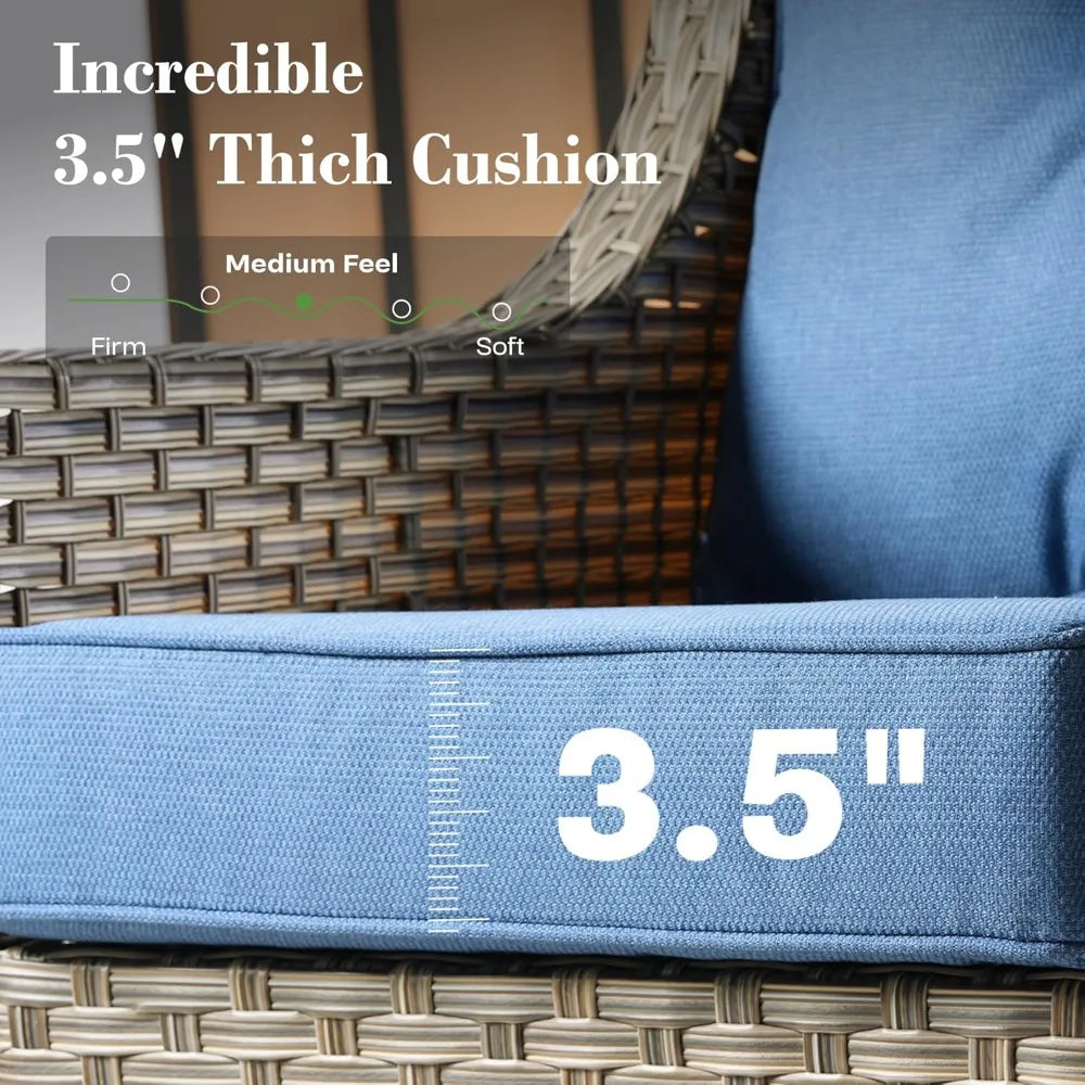 5 Piece Rattan Wicker Outdoor Patio Furniture Set