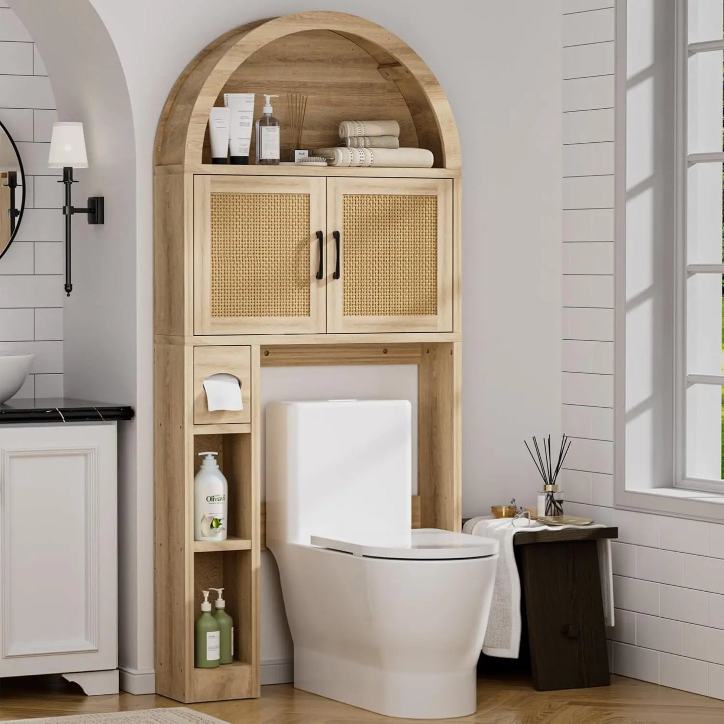 Bathroom Arch Free Standing Over Toilet Cabinet