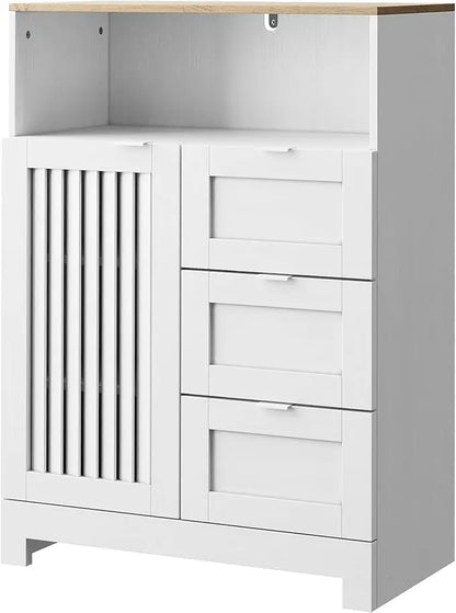 Tall Storage Cabinet with 2 Louvered Doors