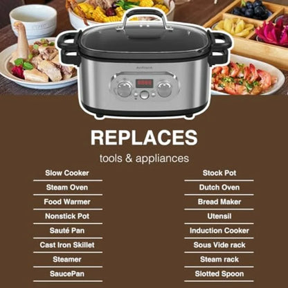 10-in-1 Programmable Slow Cooker with Timer 6.8 Quart