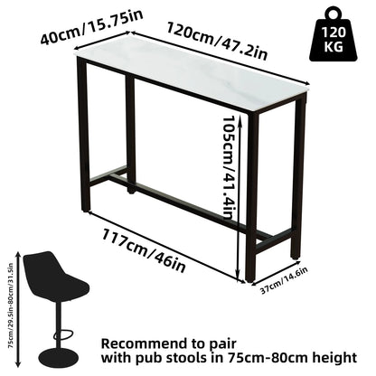 Sintered Stone Counter Height Bar Table