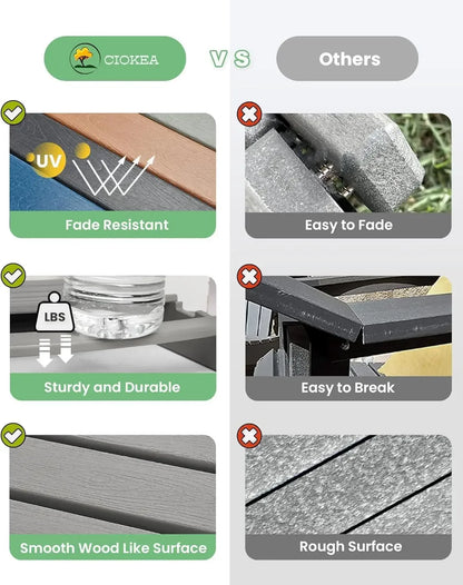 2 Pack Weather Resistant Folding Adirondack Chairs