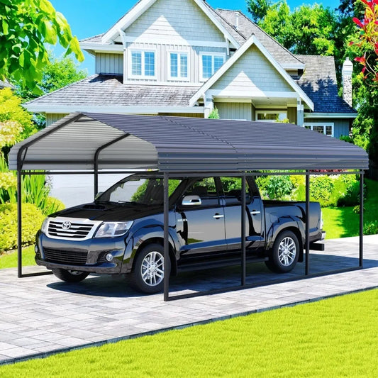 10 x 15 FT Heavy Duty Carport with Galvanized Steel Roof