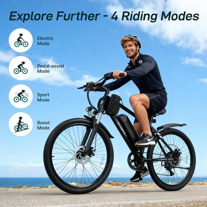 26" Electric Bike for Adults, 7-Speed Mountain Ebike,