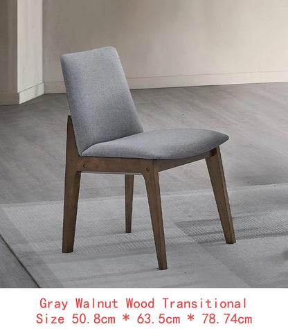 7-Piece Walnut Finish Dining Set with Upholstered Chairs
