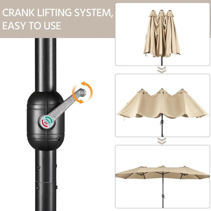 13 ft Triple-size Patio Umbrella w/Base Included