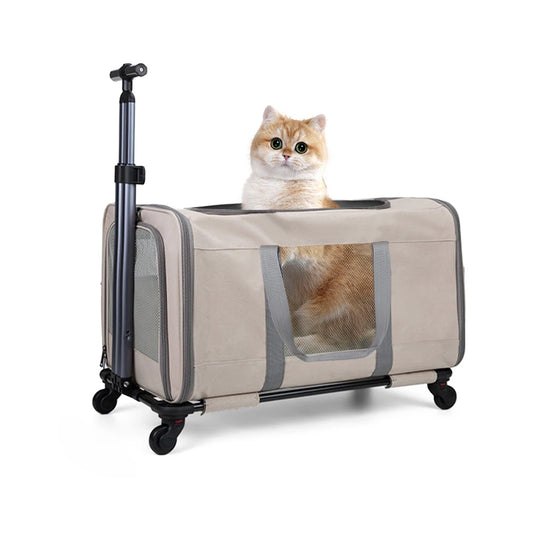 2 Cat Trolley Transport Bag With Wheels