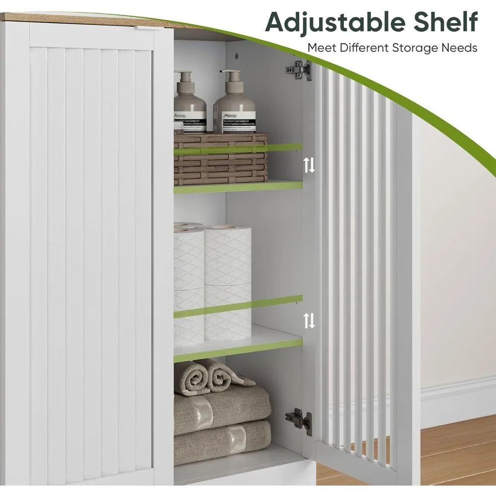 Tall Storage Cabinet with 2 Louvered Doors