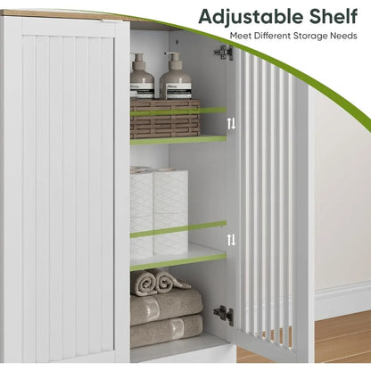 Tall Storage Cabinet with 2 Louvered Doors