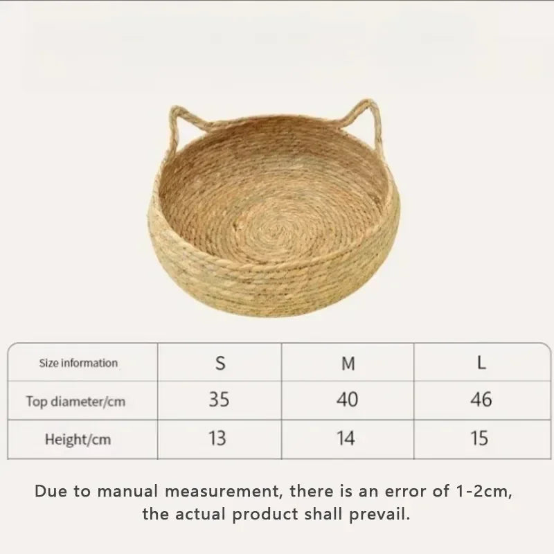 Pure Hand-Woven Rattan Cat Nest With Removable Washable Pad