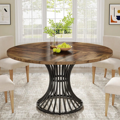 Round Farmhouse  Dining Table for 4-6 People