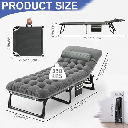 4-Position Camping Cot with Mattress