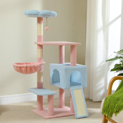 Multi-Level Cat Tower with Scratching Posts, Hammock