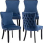 Black Velvet Dining Chairs Set of 4